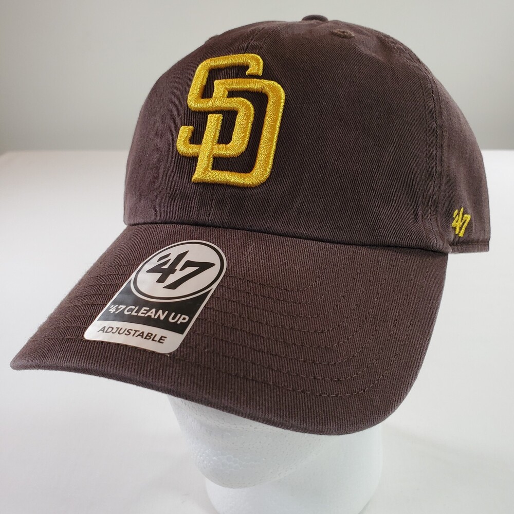 San Diego Padres Baseball Cap '47 Brand Clean Up Brown Strapback Dad Hat MLB
